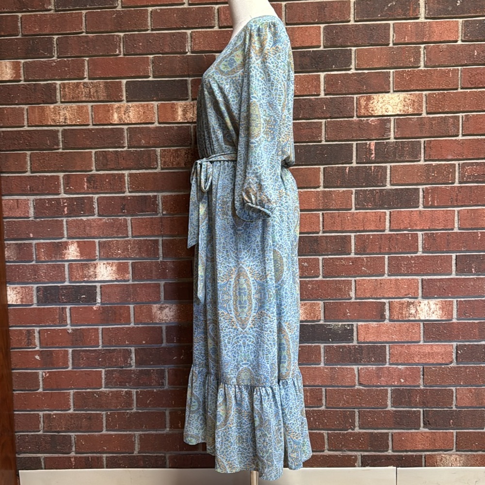 Jane & Delancey Blue Paisley Print Dress Size Medium - Picture 8 of 13